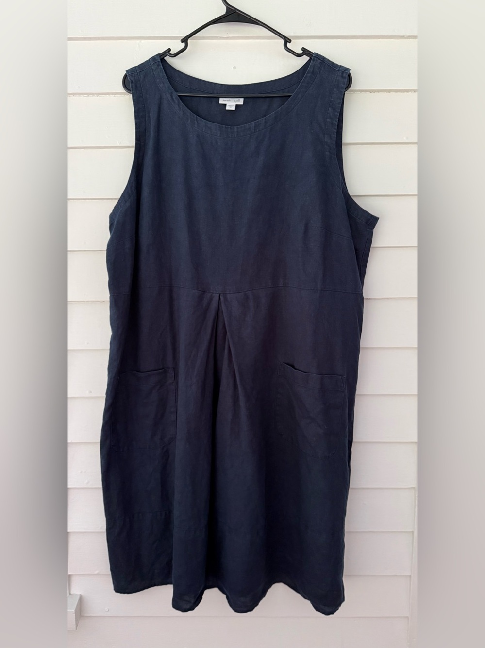 J. Jill | Love Linen Black Sleeveless Shift Dress Size XL Pockets